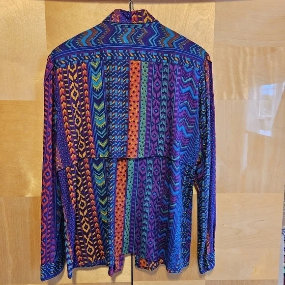 Vintage 90's colorful western Cowgirl Prairie shirt by Adamo Size 8 - Picture 6 of 7